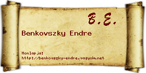 Benkovszky Endre névjegykártya