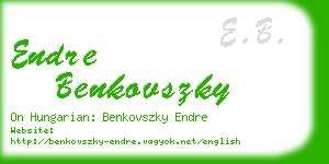 endre benkovszky business card